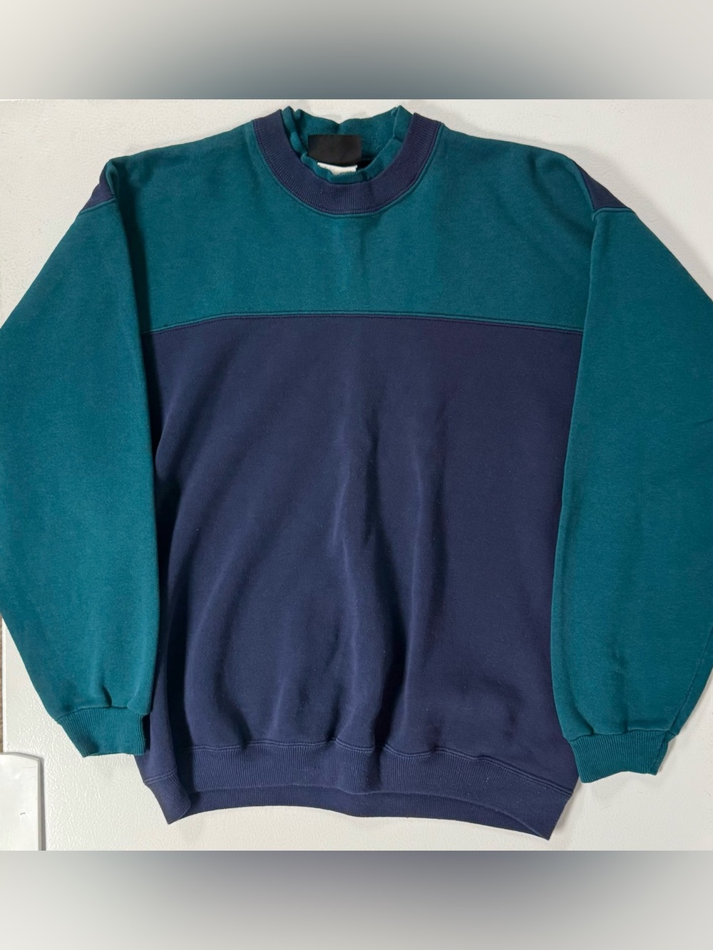 Vtg Hanes Signature Collection Sweatshirt Crewneck Pullover 90s Blue Teal Large